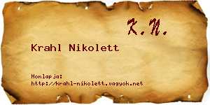 Krahl Nikolett névjegykártya